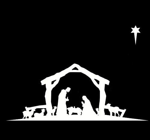 Makarios KFT Csillag Betlehem, Jézus Karácsonyi Autók, Teherautók, Furgonok Falak Laptop MKR| Fehér |5,5 x 4.5|MKR477