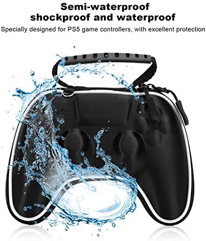 Hopcd Tároló Táska PS5, Hordozható Gamepad Védő Táska PS5 Játékvezérlő, EVA Félig Vízálló hordtáska a PS5