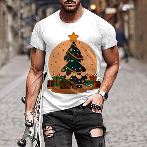 XXBR Karácsonyi Férfi Katona Rövid Ujjú T-shirt Izom Slim Fit Fél Tervező Maximum Xmas Grafikus Vicces Sport Póló Karácsonyi