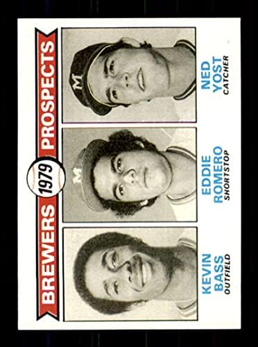 1979 Topps 708 Kevin Bass/Ed Romero/Ned Yost Milwaukee Brewers Brewers Kilátások MLB Baseball Kártya (RC - Újonc Kártya)