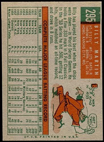 1959 Topps 295 Billy Martin Cleveland indians (Baseball Kártya) NM Indiánok
