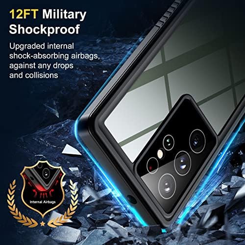 Humixx Samsung Galaxy S23 Ultra Esetben,Vízálló, Beépített Lencse & Screen Protector[Teljes Test Ütésálló][12FT Katonai Csepp