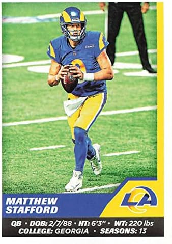 2021 Panini Matrica 507 Matthew Stafford Los Angeles Rams NFL Labdarúgó-Mini Matrica Trading Card