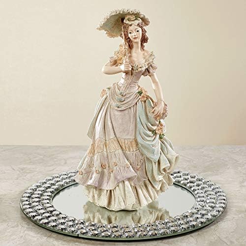 Gyönyörű Elegáns Viktoriánus Április Hölgy Figura Pasztell 12 Cm Magas