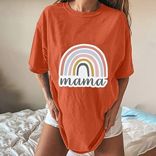 Blúz, Póló Lányoknak Férfi Nyári Őszi 2023 Rövid Ujjú Pamut Mama Grafikus Alkalmi Vintage Laza Fit Tshirt 42