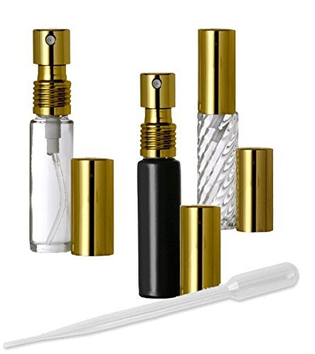 Grand Parfums 3 Vegyes Színek Parfüm Porlasztók, Üres Újratölthető Köln Spray-ket, Arany Permetező 10ml 1/3 Oz .33 Uncia
