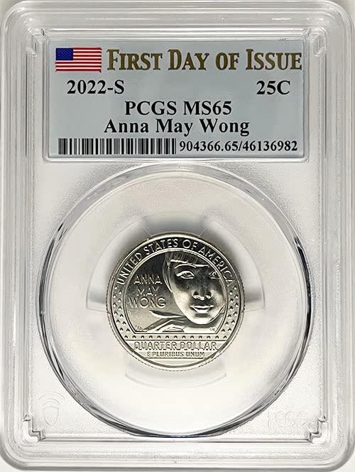 2022 P BU-Amerikai Nők Negyede Anna May Wong Negyed MS 65 Első Nap a Kérdés Címke PCGS
