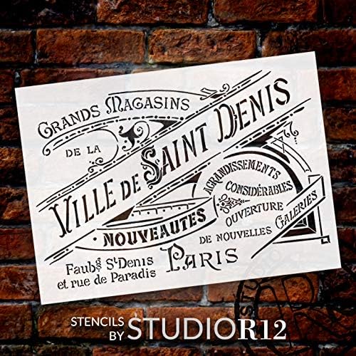 Megszépült Vintage Párizs Stencil által StudioR12 | DIY Régi francia Ritkaságokat lakberendezés & Bútorok | Parasztház Szó