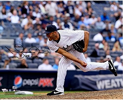 Mariano Rivera New York Yankees Dedikált 16 x 20 Pitching a Fénykép, a HOF 19 Felirat, - Dedikált MLB Fotók