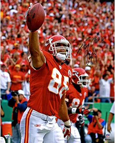 Tony Gonzalez Kansas City Chiefs Dedikált 16 x 20 Fénykép HOF 19 Felirat, - Dedikált NFL-Fotók