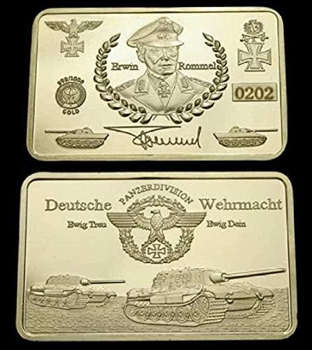 1891-1944 A Második világháború Erwin Rommel Deutsche Wehrmacht aranyrúd Bár a Példányt Haza, Szoba, Iroda Berendezés