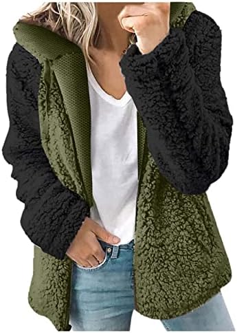 NOKMOPO Női Kabátok Női Divat Plüss Cipzár Hosszú Ujjú Varrás Meleg Pulóver Maximum Téli Kabát