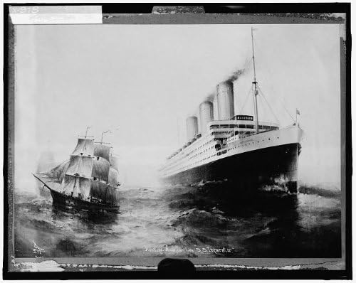 HistoricalFindings Fotó: Hamburg-Amerikai határt,SS Imperator,Gőzhajók,Óceán,Vitorlás Hajók,Festmények,1910