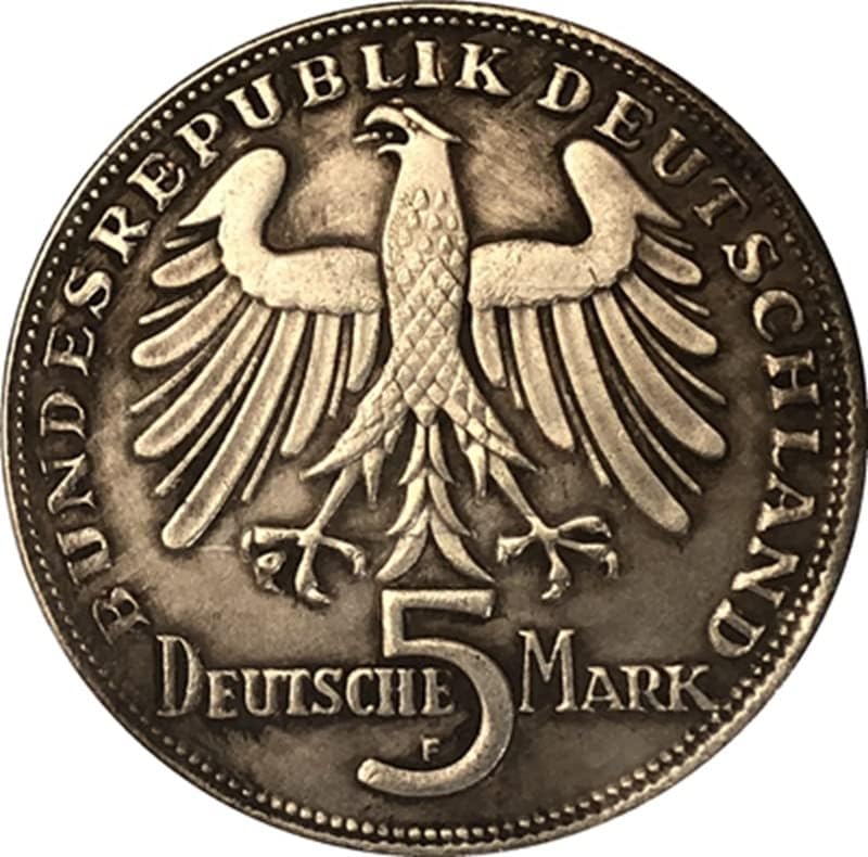 1955-ben a német Érmék 5 Jelek Réz ezüstözött Antik Érmék, Érme, kézműves Gyűjtemény Csapás