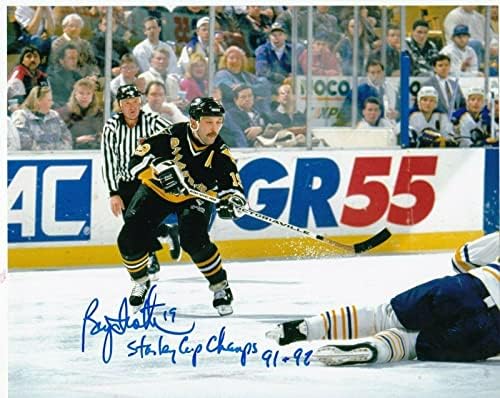 BRYAN TROTTIER PITTSBURGH PENGUINS STANLEY-KUPA BAJNOKOK 91-92 ALÁÍRT 8x10 - Dedikált NHL-Fotók
