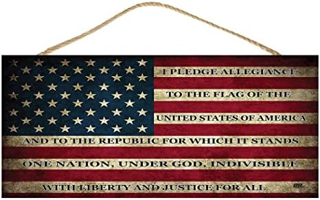 Hűségesküt Lakberendezés Falon Lógó Tábla Dekoráció Hazafias Amerikai Zászló