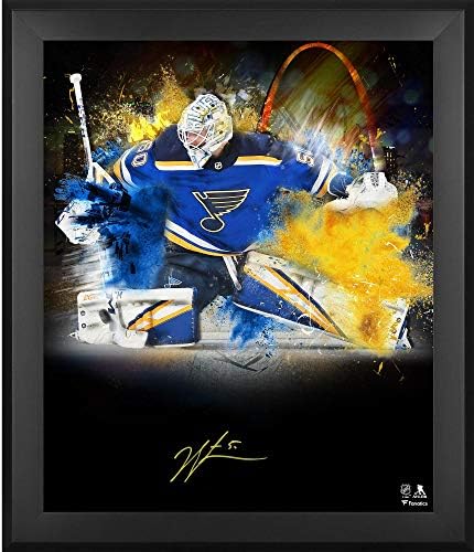 Jordan Binnington St. Louis Blues Keretes Dedikált 20 x 24 Fókuszban a Fénykép - Dedikált NHL-Fotók