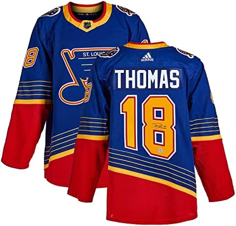Robert Thomas Aláírt a St. Louis Blues, Retro Harmadik Adidas Jersey - Dedikált NHL-Mezek