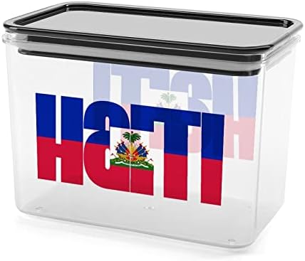 Zászló Haiti Tároló Konténerek, Átlátszó Műanyag Doboz Fedeleket Újrafelhasználható Ládákat a Konyhában, Snack Gabona, Száraz