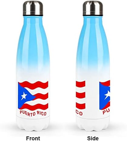 Puerto Rico Zászló 17oz Sport, Víz, Üveg, Rozsdamentes Acél Vákuum Szigetelt Cola Forma Újrafelhasználható Sport Lombikba