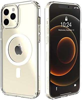 NYTOLA Mágneses Átlátszó tok iPhone 12 Pro Max [Nem Sárguló][Drop Védelem][Kompatibilis MagSafe] Ütésálló Védő Vékony Telefon