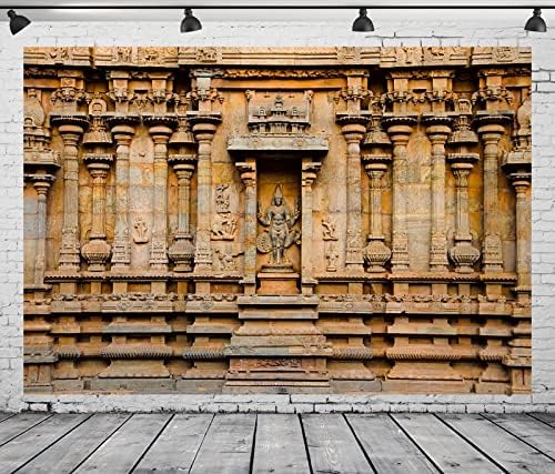 BELECO 10x8ft Szövet Indiai Hindu Templomban Hátteret, Faragott Bálvány a Falon Brihadishvara Templom, Thanjavur Háttér Hindu