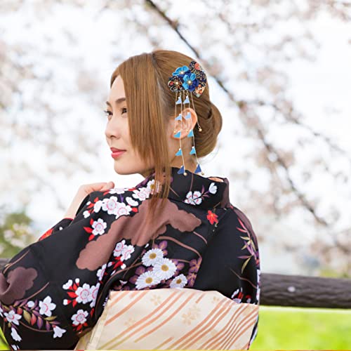 SOLUSTRE Haj Stick Haj Stick Haj Stick Japán Stílusú, Kézzel készített Hajtű Tassel Menyasszonyi Haj Klip Klasszikus Fejdísz